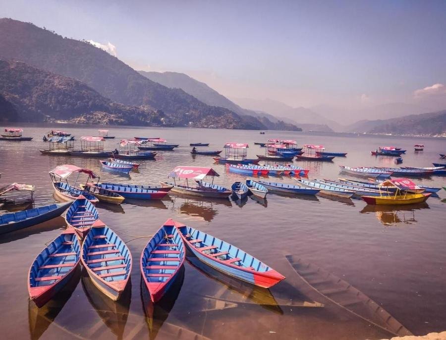 Boats on Phewa Lake, Pokhara
